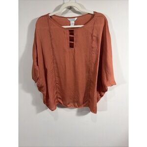 Sundance Silk Flowy Blouse Women's Large Coral Boho